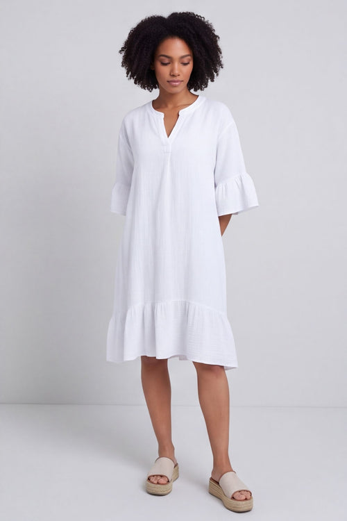 Crespa Crinkle Cotton Dress White – image 6 of 6