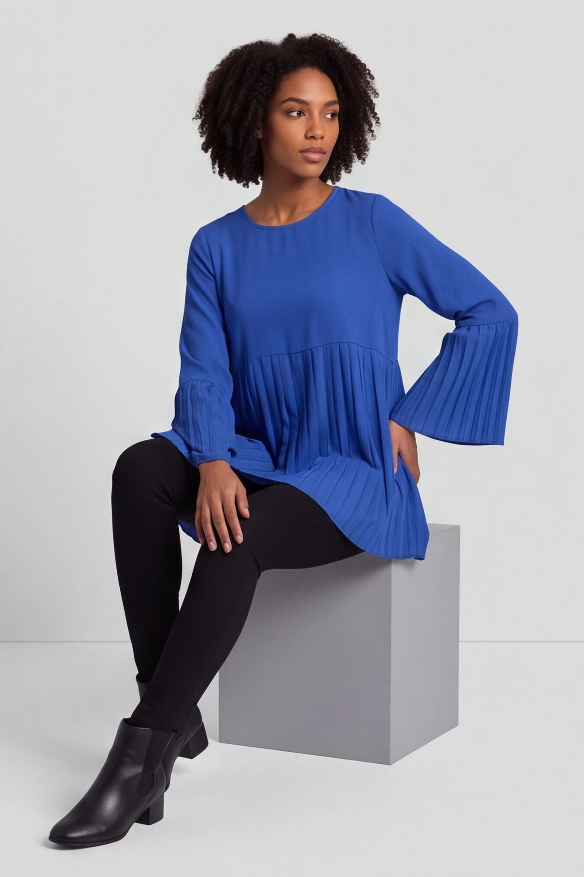 Wynne Pleated Top Cobalt – image 6 of 6