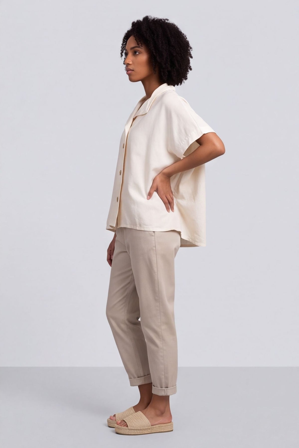 Sabella Linen Shirt Stone – image 6 of 6
