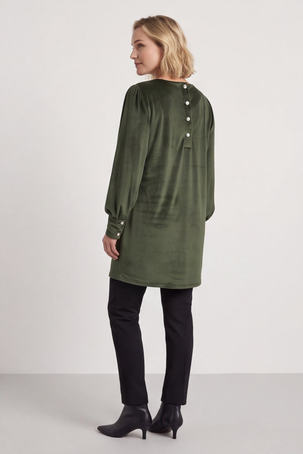 Zannah Button Back Tunic Khaki – image 5 of 5