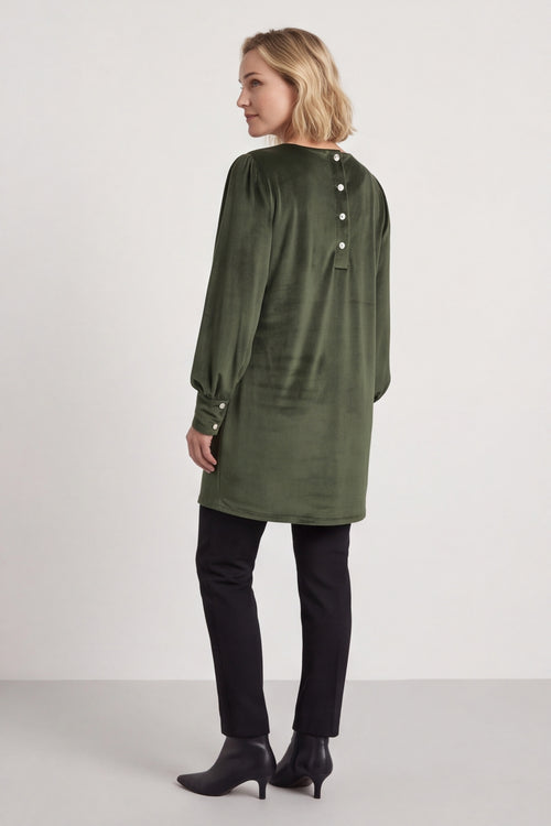 Zannah Button Back Tunic Khaki – image 5 of 5