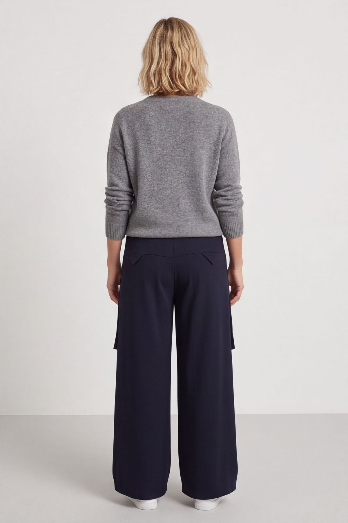 Opaline Zip Pocket Cotton Trousers Navy – image 4 of 4