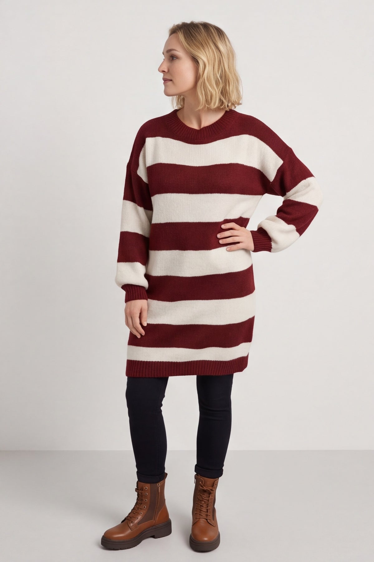 Osanna Stripe Knitted Jumper Wine – image 6 of 6