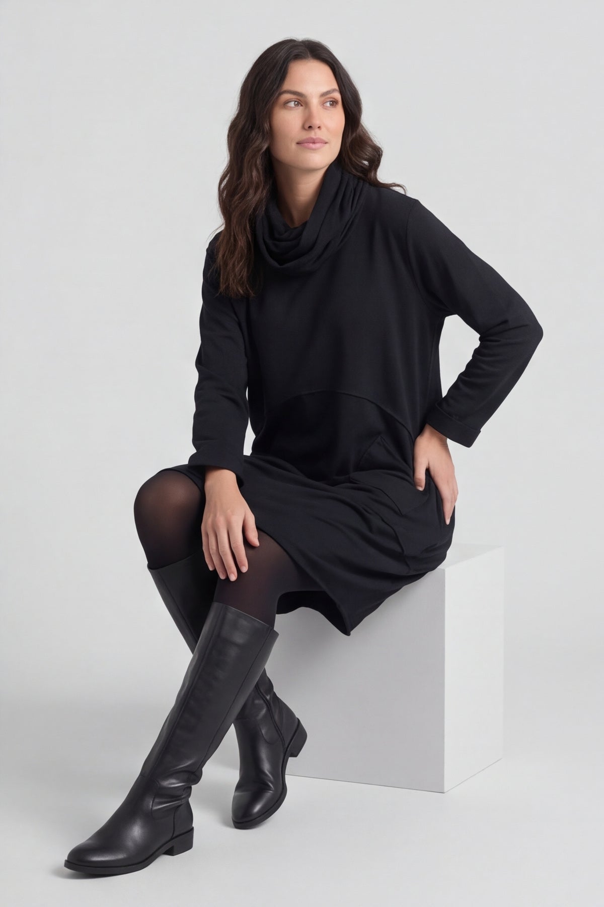 Rizo Snood Cotton Dress Black – image 6 of 6