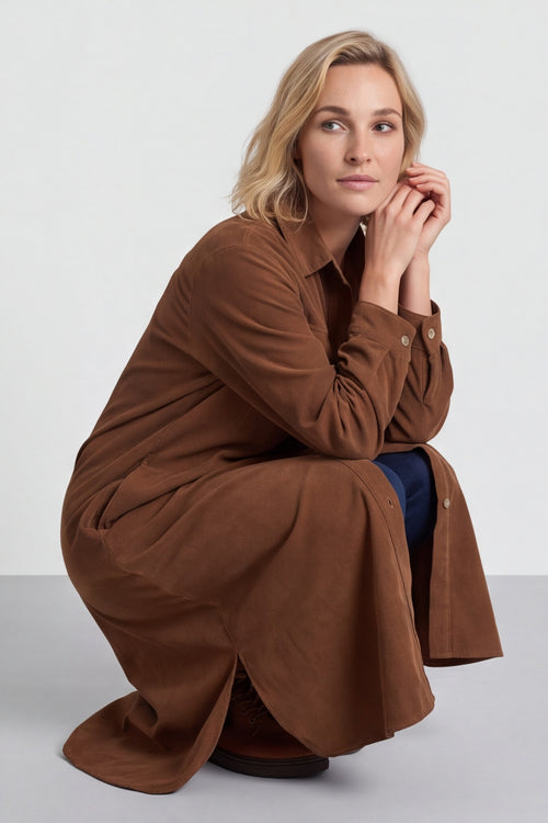 Dezi Needlecord Shirt Dress Nutmeg – image 6 of 6