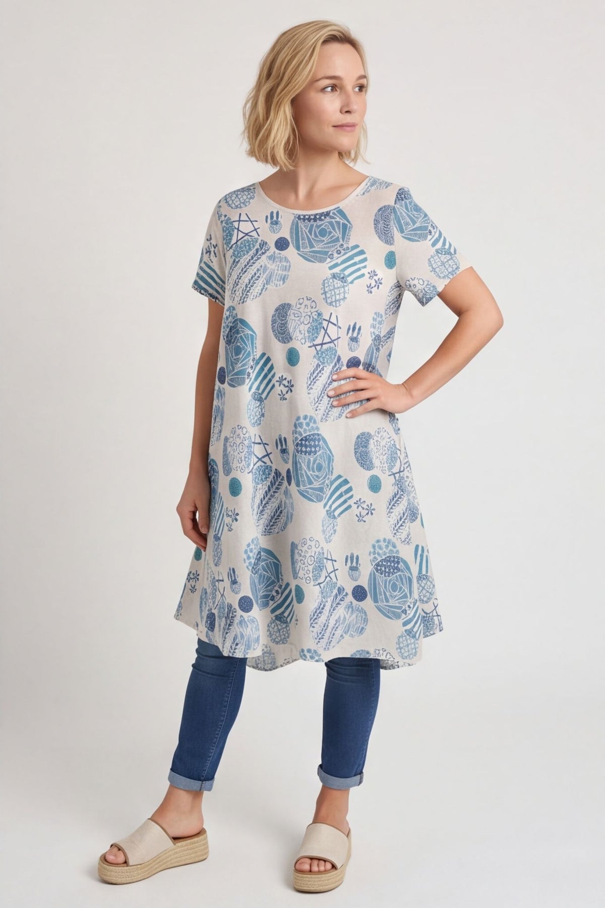 Aggie Cotton Tunic Stone – image 4 of 4