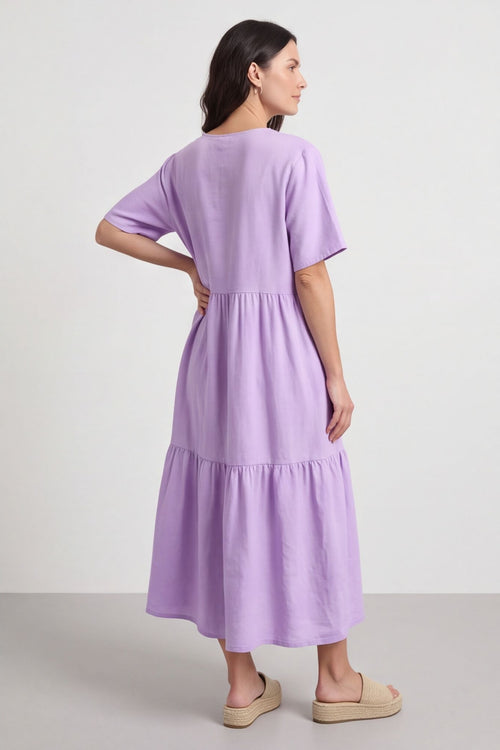 Nova Linen Dress Lilac – image 5 of 5
