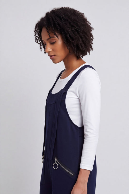 Kinley Pocket Cotton Jumpsuit Navy – image 6 of 6