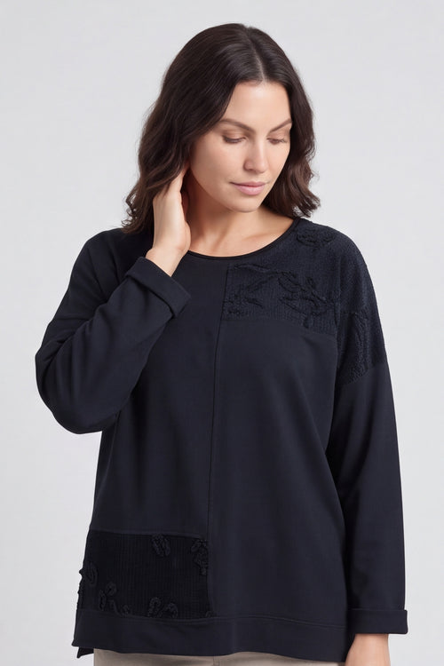 Louise Cord Patch Cotton Top Black – image 6 of 6
