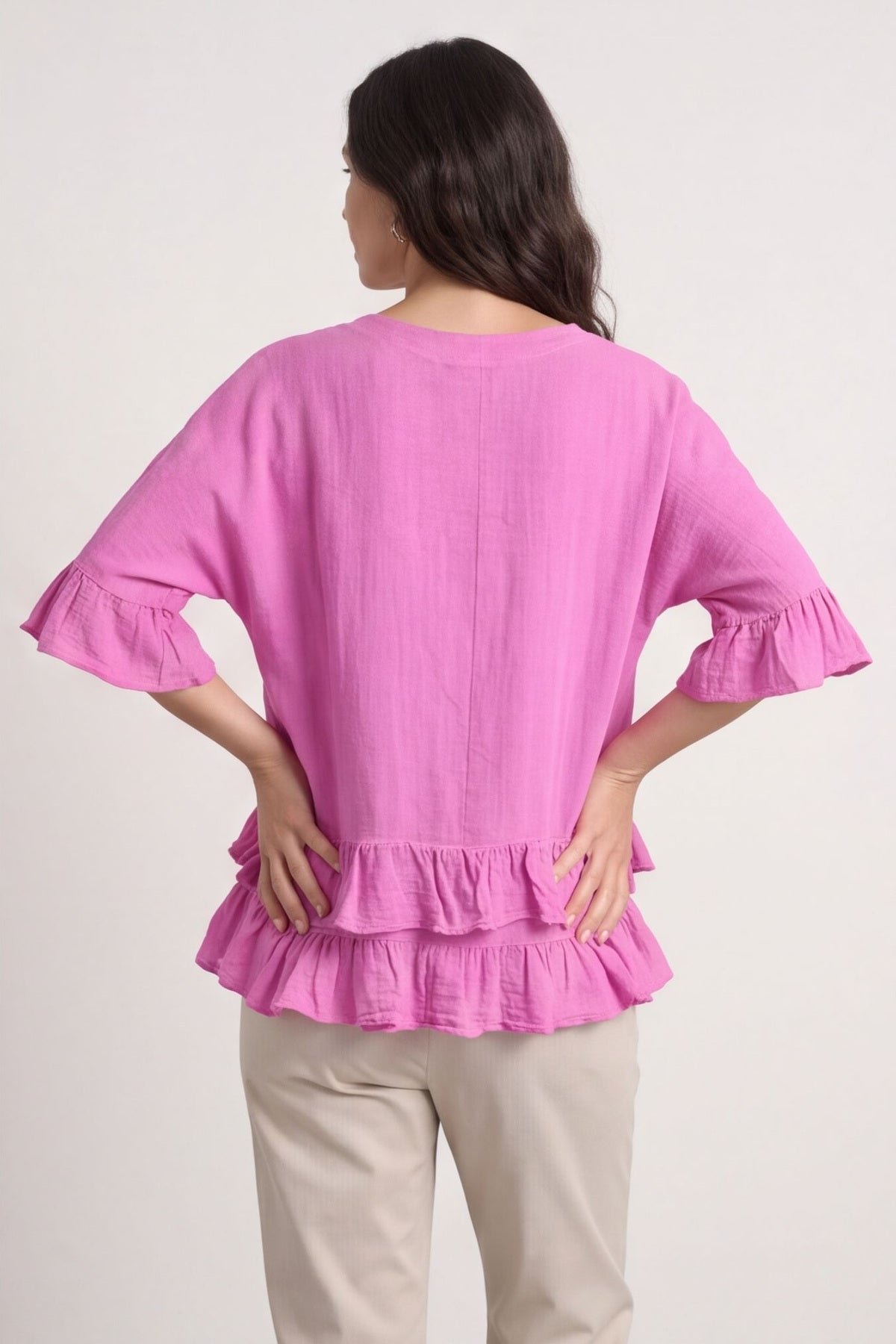 Allena Frill Top Fuchsia – image 6 of 6