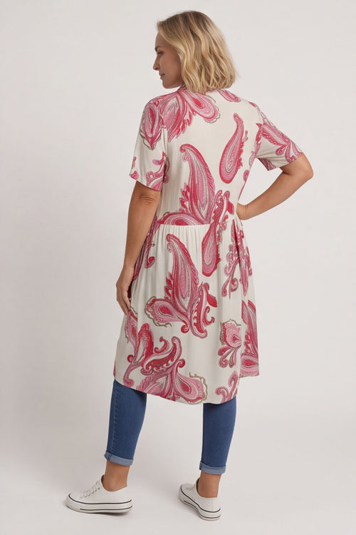 Jojo Print Button Dress Stone – image 6 of 6