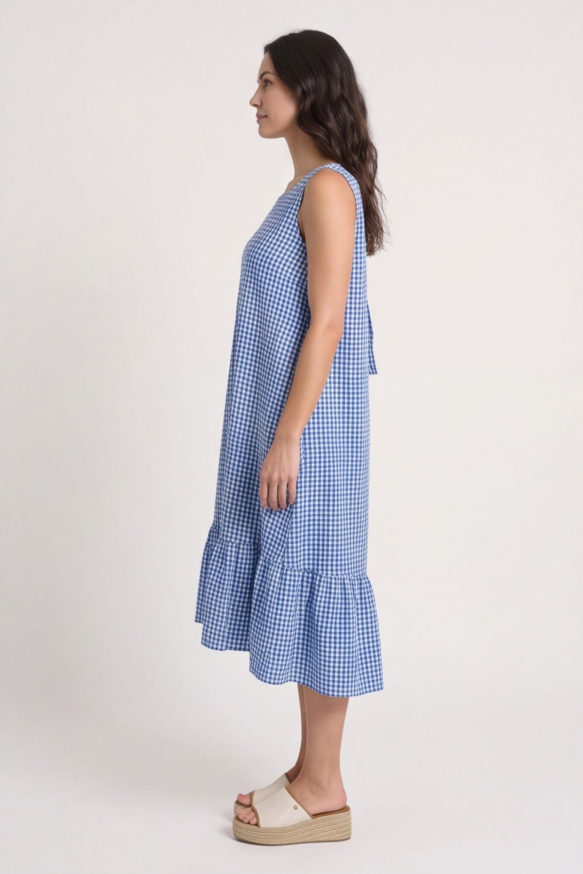 Imani Sleeveless Gingham Dress Cobalt – image 6 of 6