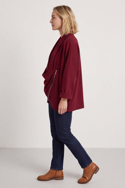 Floella Zip Cotton Jacket Wine – image 5 of 5