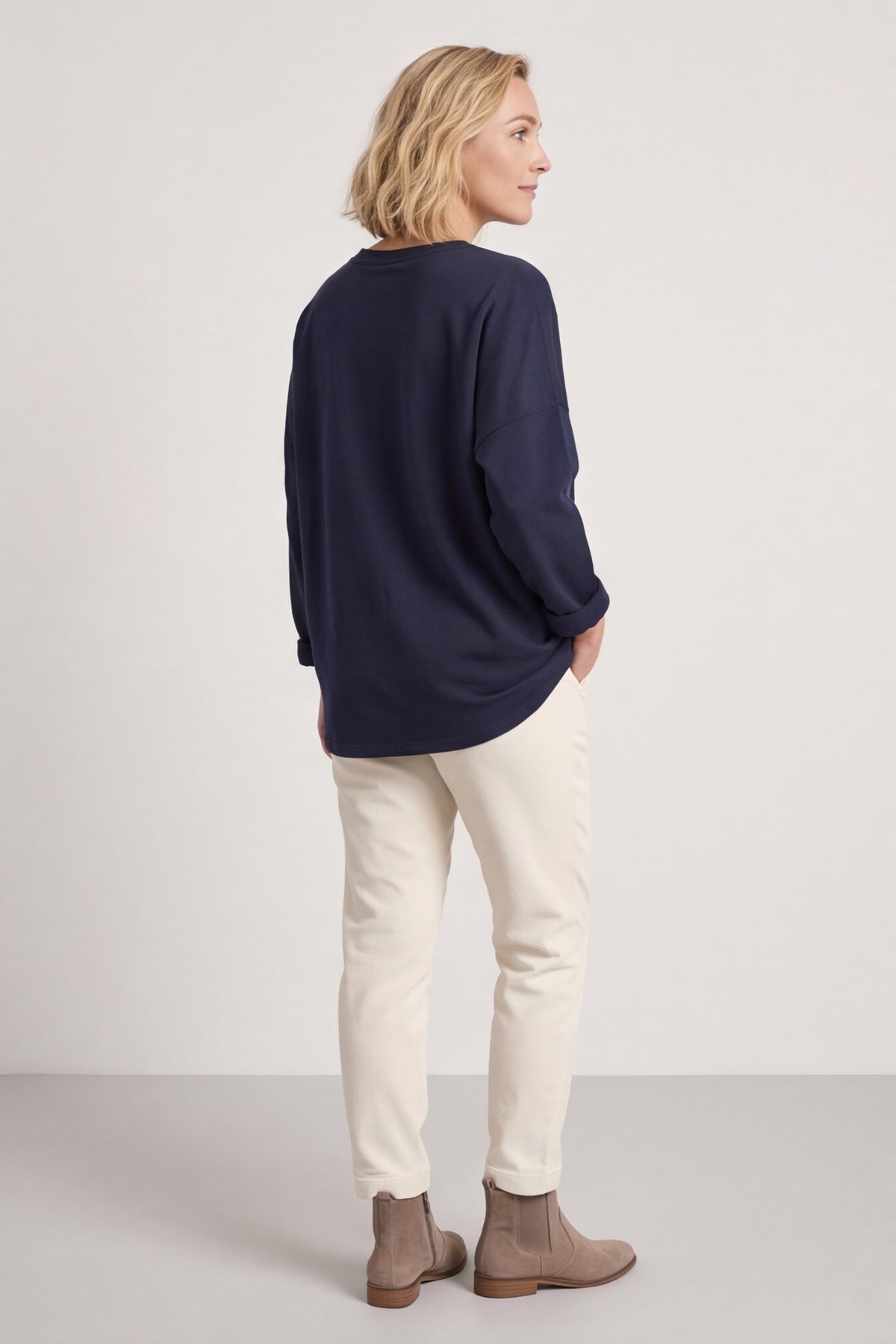Kaila Flower Patch Cotton Top Navy – image 6 of 6