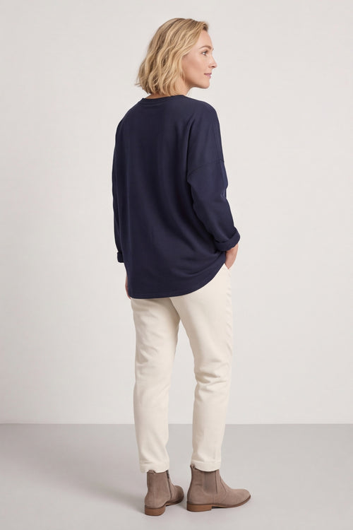Kaila Flower Patch Cotton Top Navy – image 6 of 6