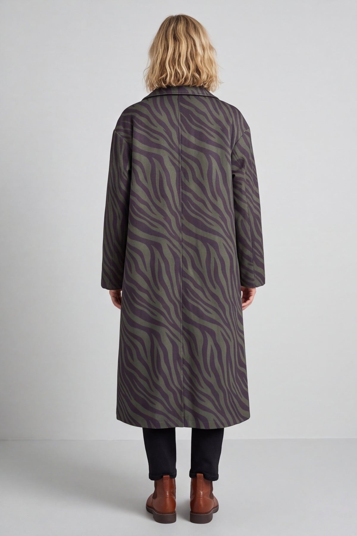 Jenna Zebra Print Coat Khaki – image 6 of 6