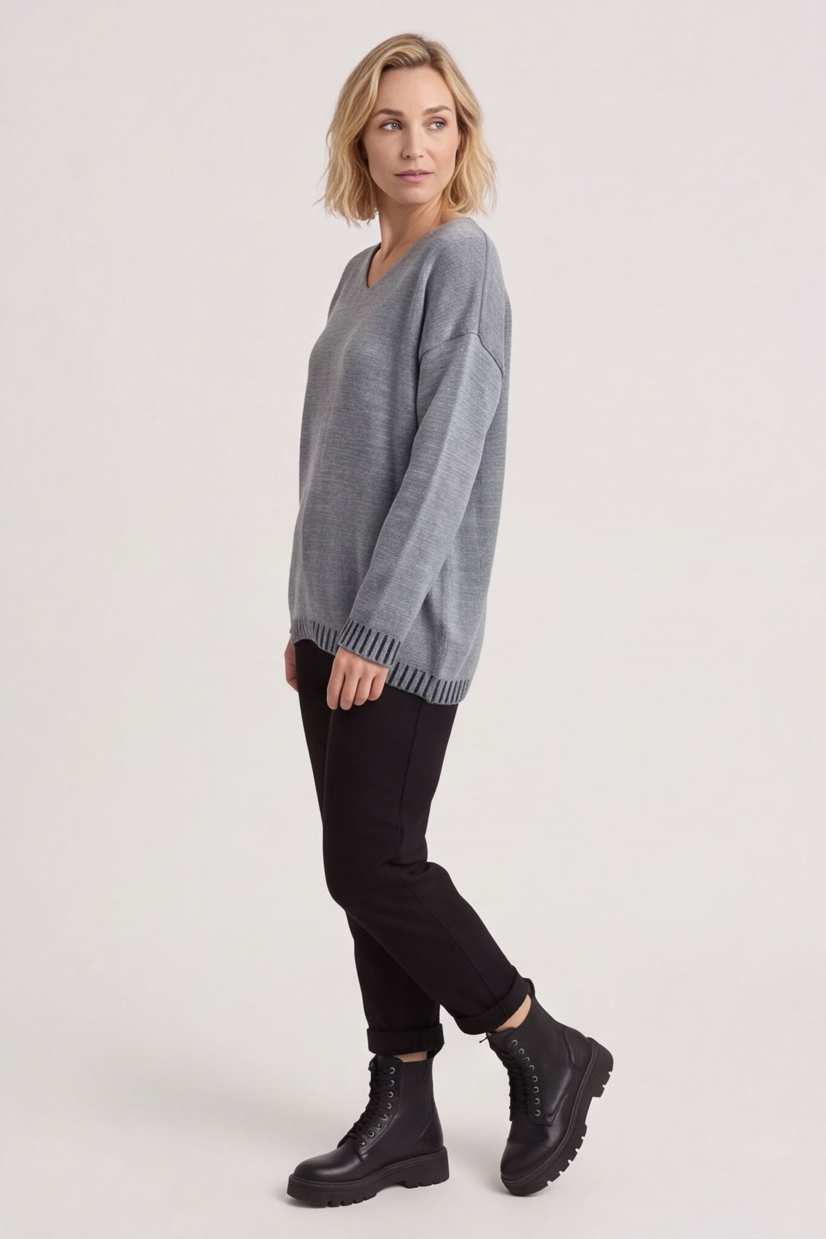 Harper Knitted Jumper Mid Grey – image 6 of 6