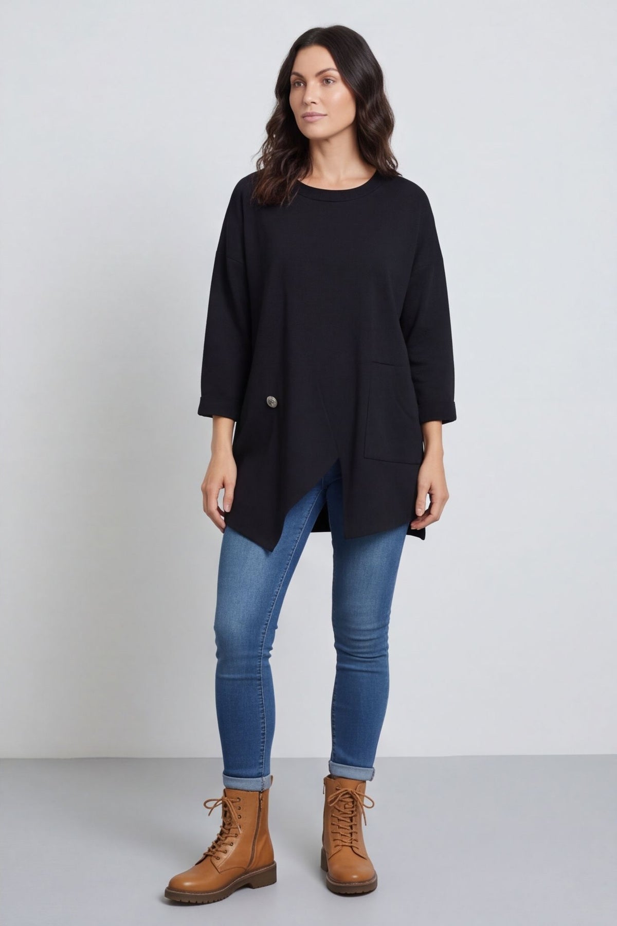 Kelilah Pocket Cotton Top Black – image 5 of 5