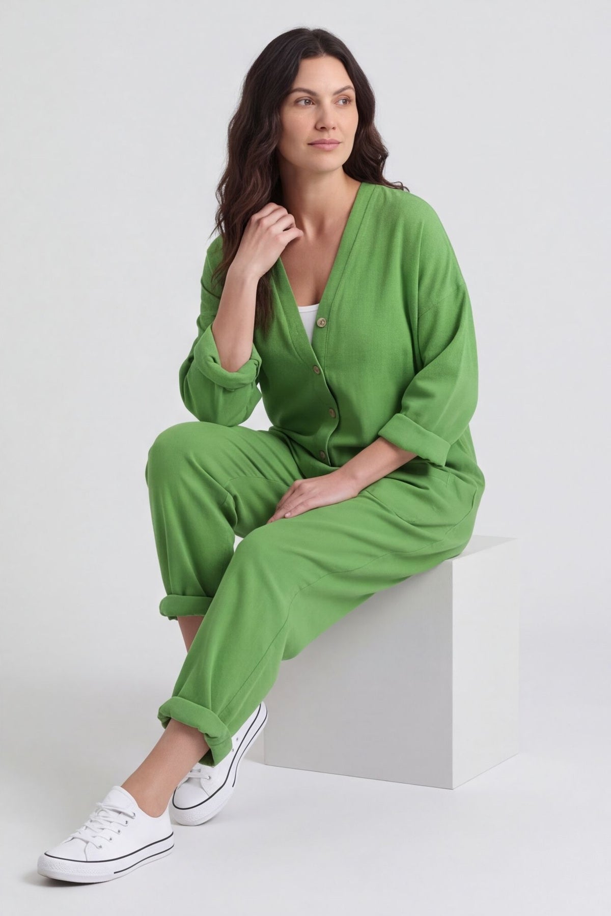 Paulton Needlecord Boilersuit Green – image 5 of 5