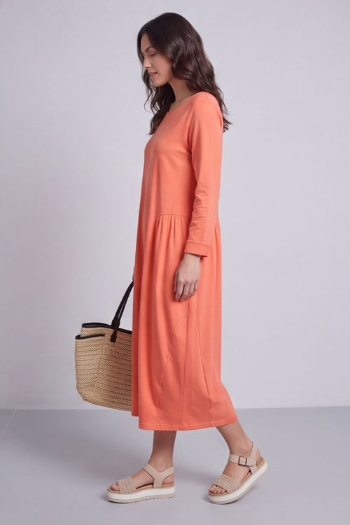 Kayleigh Long Sleeve Cotton Dress Orange – image 5 of 5