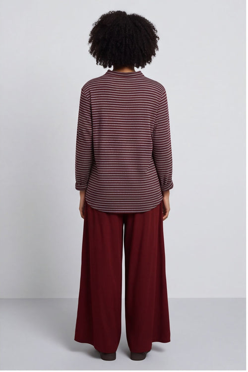 Lyssa Cowl Neck Stripe Top Marl Grey – image 6 of 6