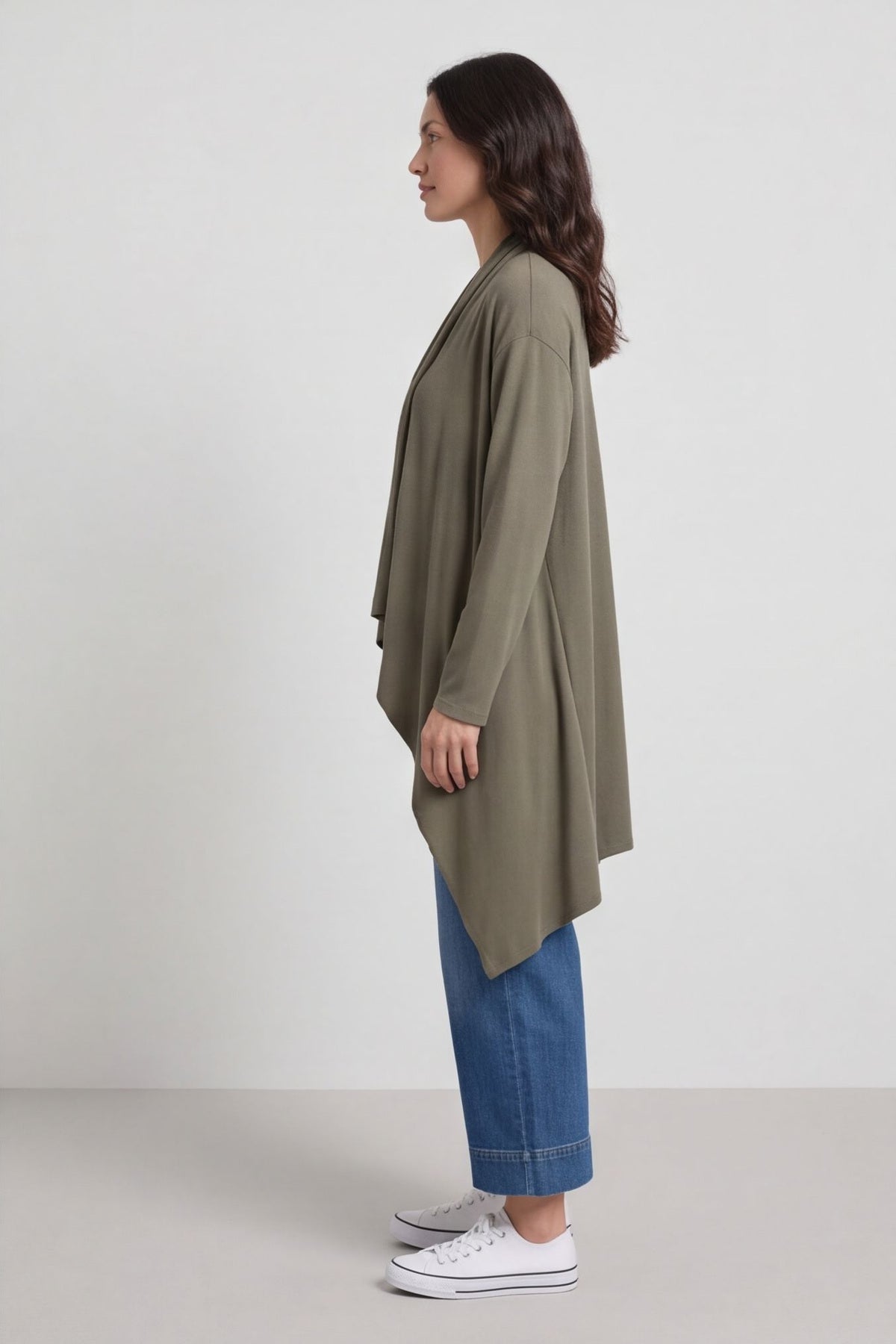 Regan Waterfall Cardigan Khaki – image 6 of 6