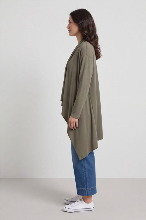 Regan Waterfall Cardigan Khaki – image 6 of 6