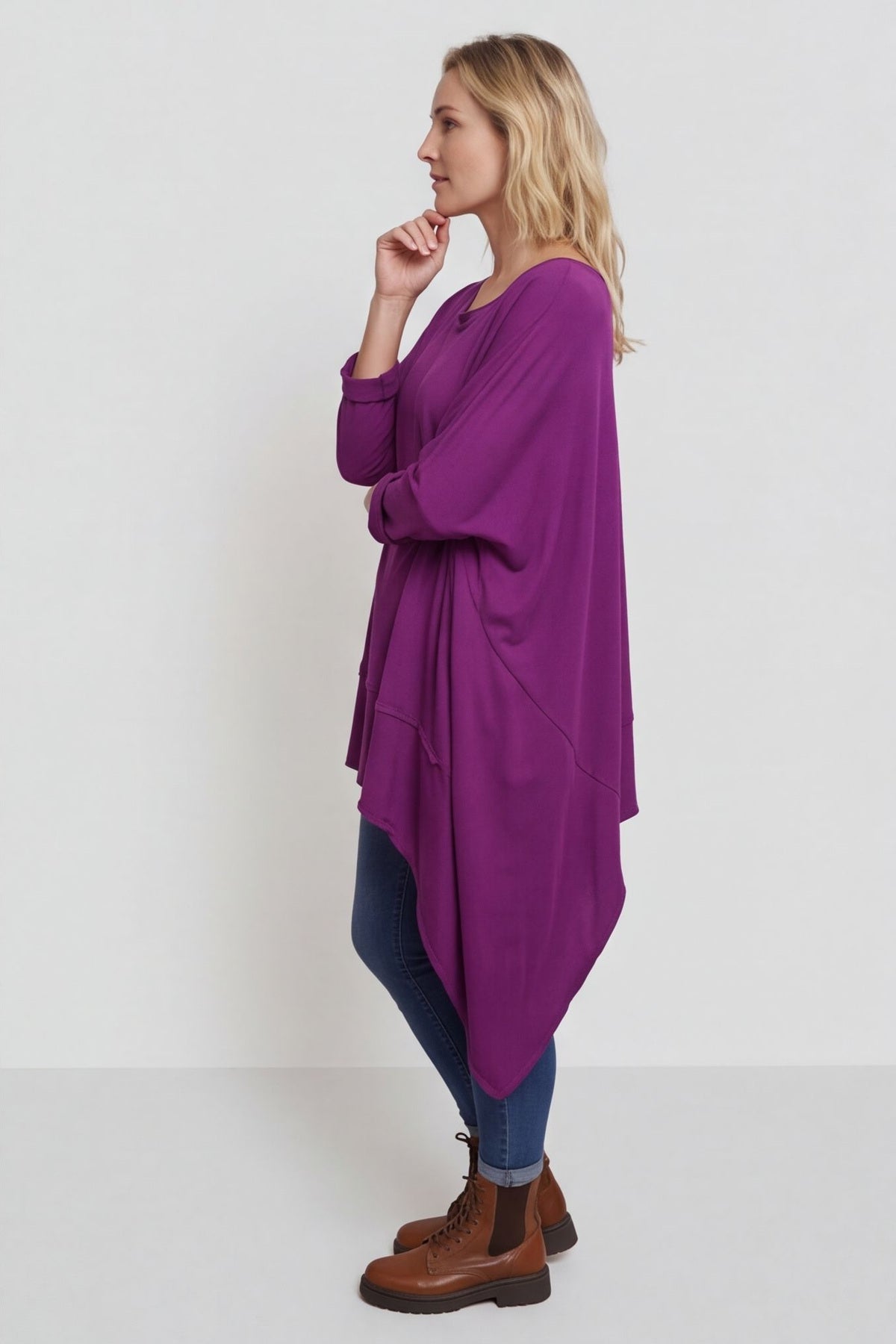 Margie Dip Side Cotton Top Purple – image 3 of 3
