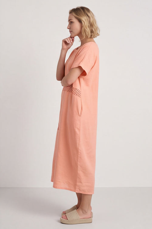 Felicia Crochet Detail Linen Dress Orange – image 5 of 5