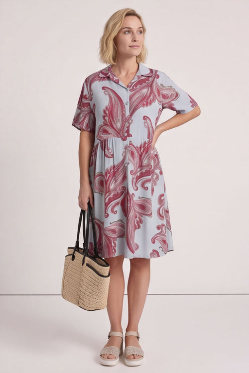 Jojo Print Button Dress Light Blue – image 6 of 6