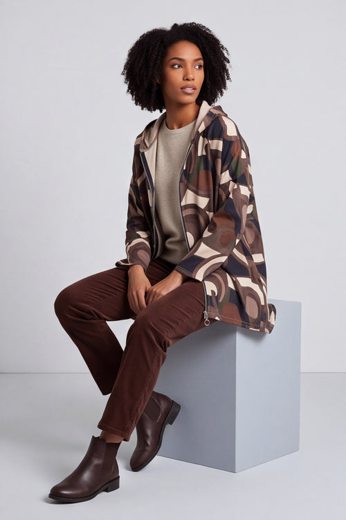 Cynthia Print Zip Hooded Jacket Black – image 6 of 6