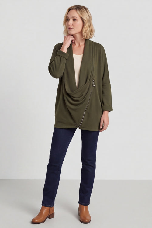 Floella Zip Cotton Jacket Khaki – image 6 of 6