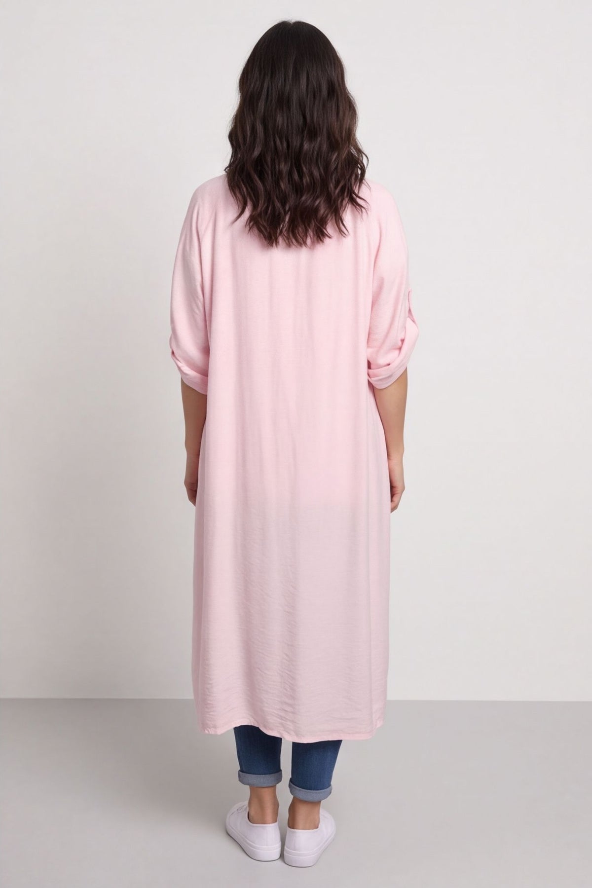 Emersyn Crinkle Shirt Dress Pink