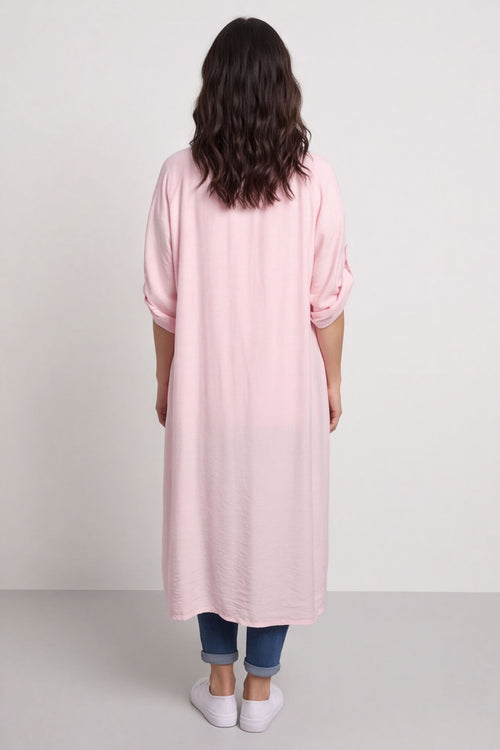 Emersyn Crinkle Shirt Dress Pink - Image 5