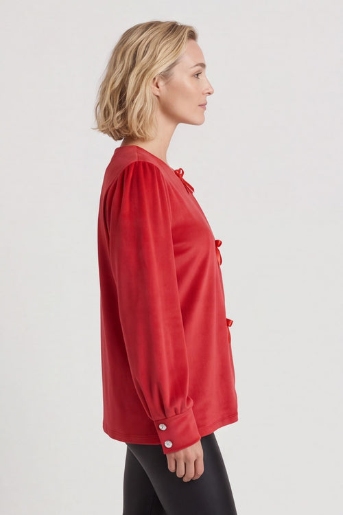 Rhona Bow Front Top Red – image 6 of 6