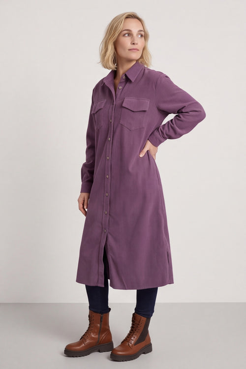 Dezi Needlecord Shirt Dress Mauve – image 6 of 6