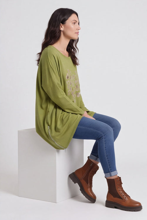 Evette Heart Cotton Top Green – image 6 of 6