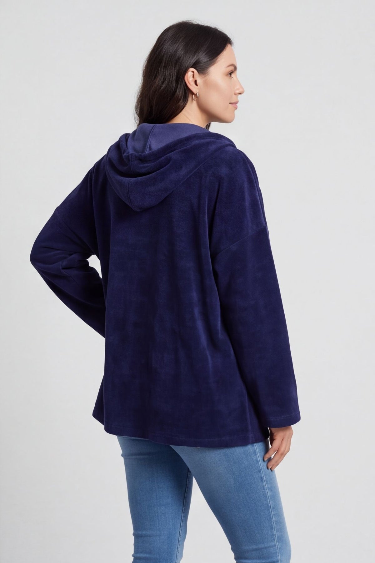 Verys Cord Zip Hooded Jacket Navy – image 5 of 5
