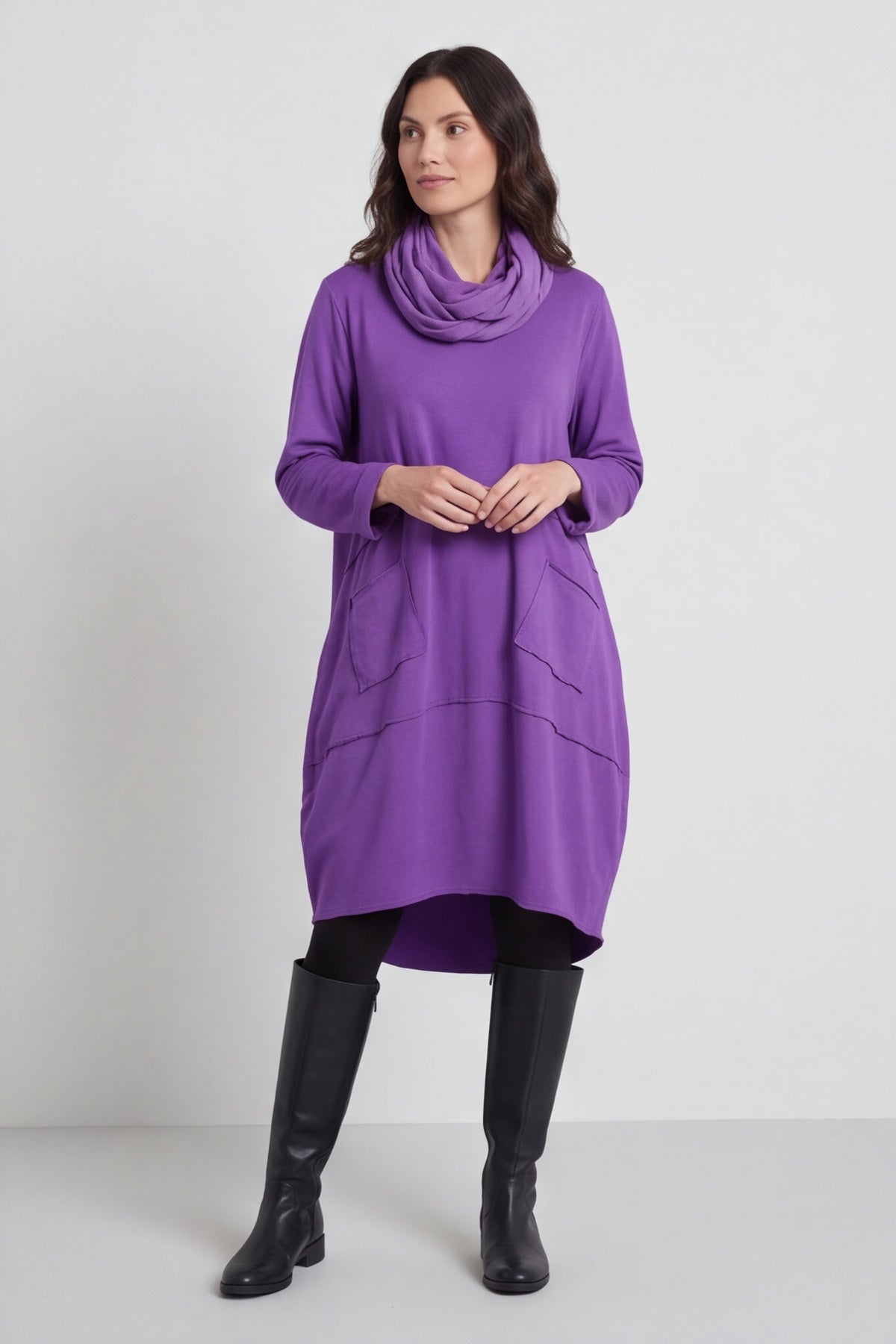 Rizo Snood Cotton Dress Purple – image 4 of 4
