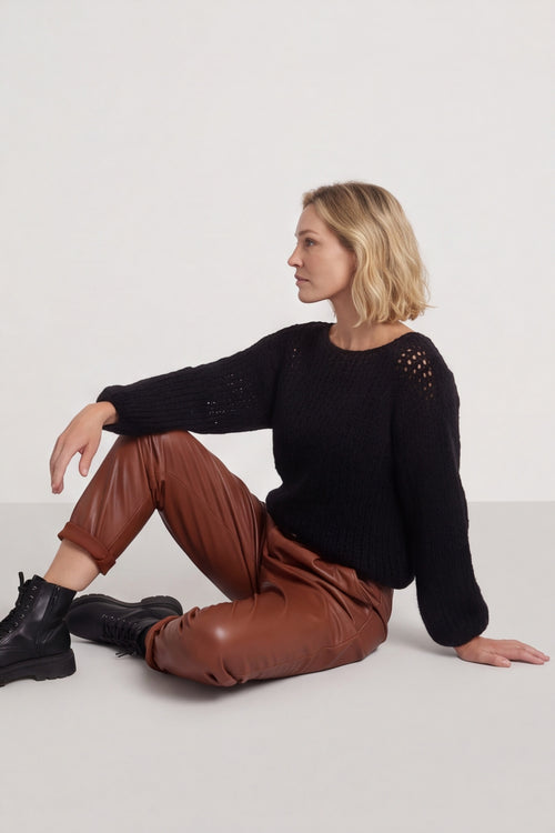 Hilary Wet Look Trousers Nutmeg – image 6 of 6