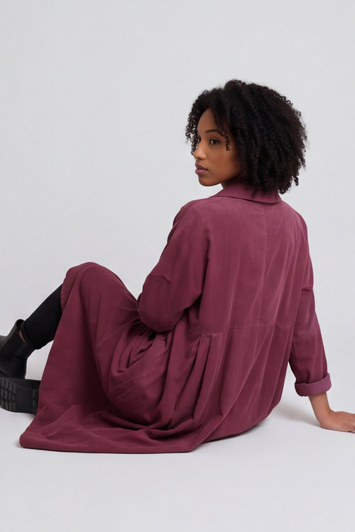 Amina Needlecord Dress Plum – image 6 of 6