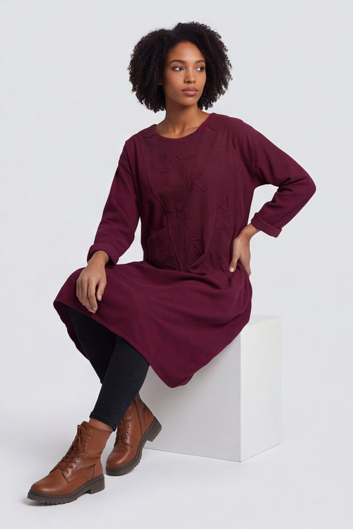 Laurie Needlecord Dress Burgundy – image 6 of 6