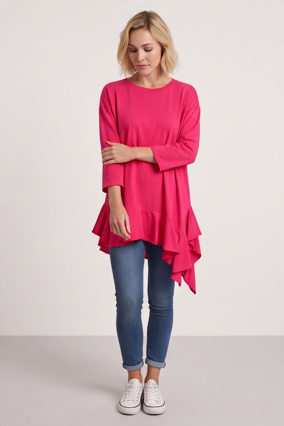 Carey Frill Cotton Top Fuchsia – image 6 of 6