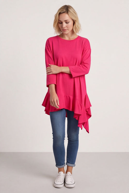 Carey Frill Cotton Top Fuchsia – image 6 of 6