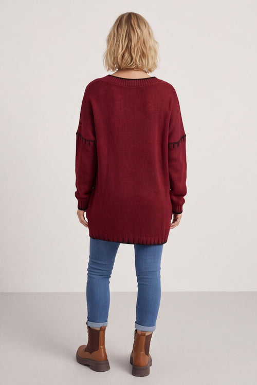 Emma Knitted Jumper Wine – image 5 of 5