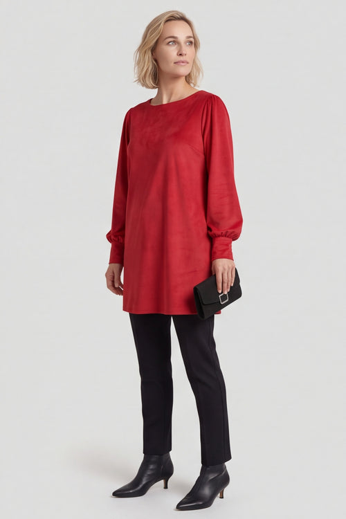 Zannah Button Back Tunic Red – image 6 of 6