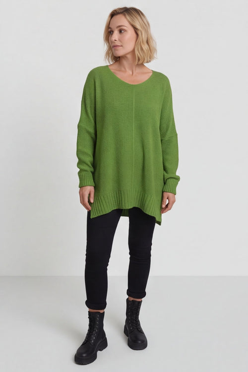 Bo Slouch V-Neck Jumper Green – image 4 of 4