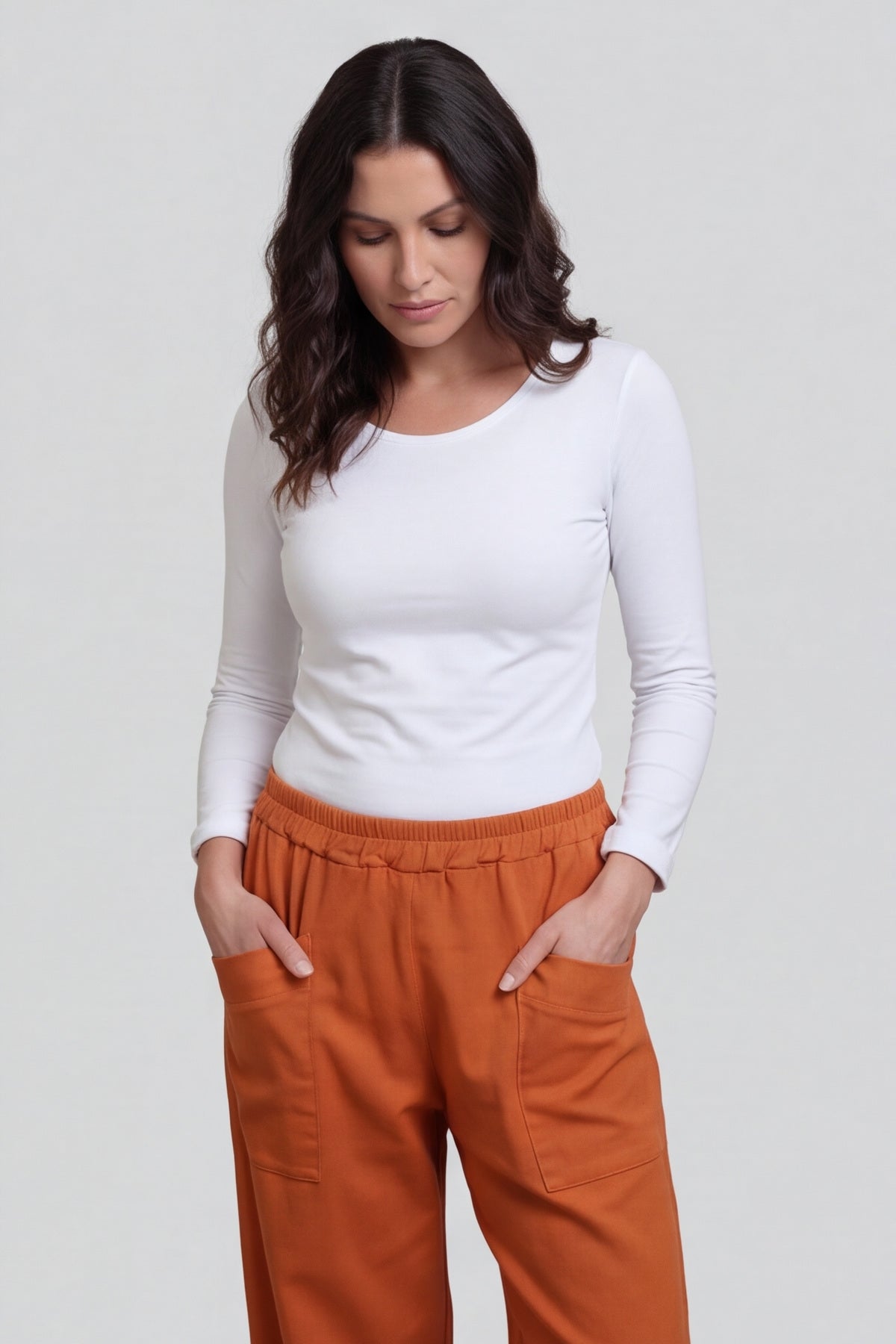 Jerilyn Cotton Trousers Burnt Orange – image 4 of 4
