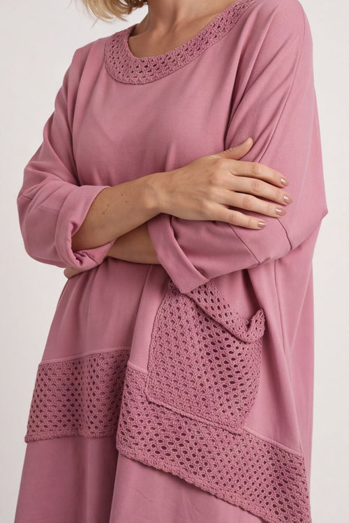 Mozelle Crochet Detail Cotton Top Grape – image 6 of 6