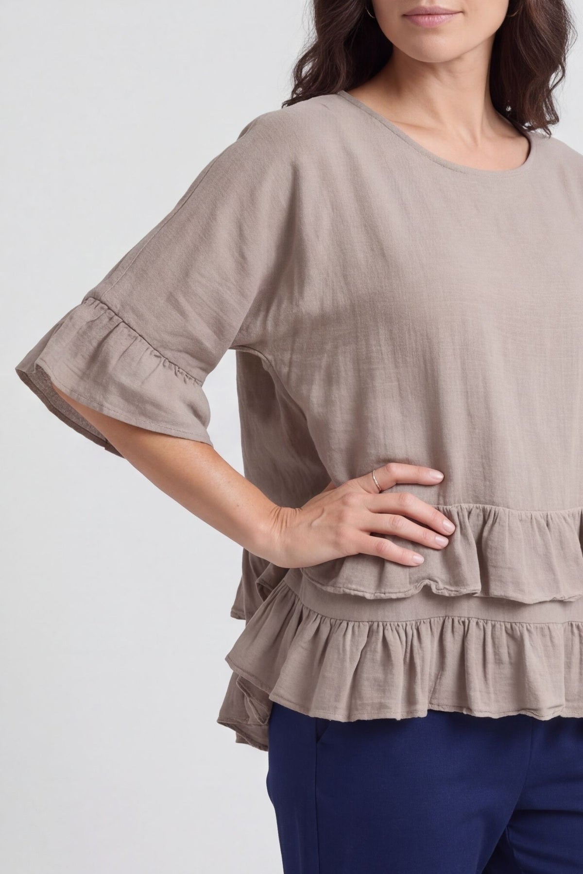 Allena Frill Top Mocha – image 6 of 6